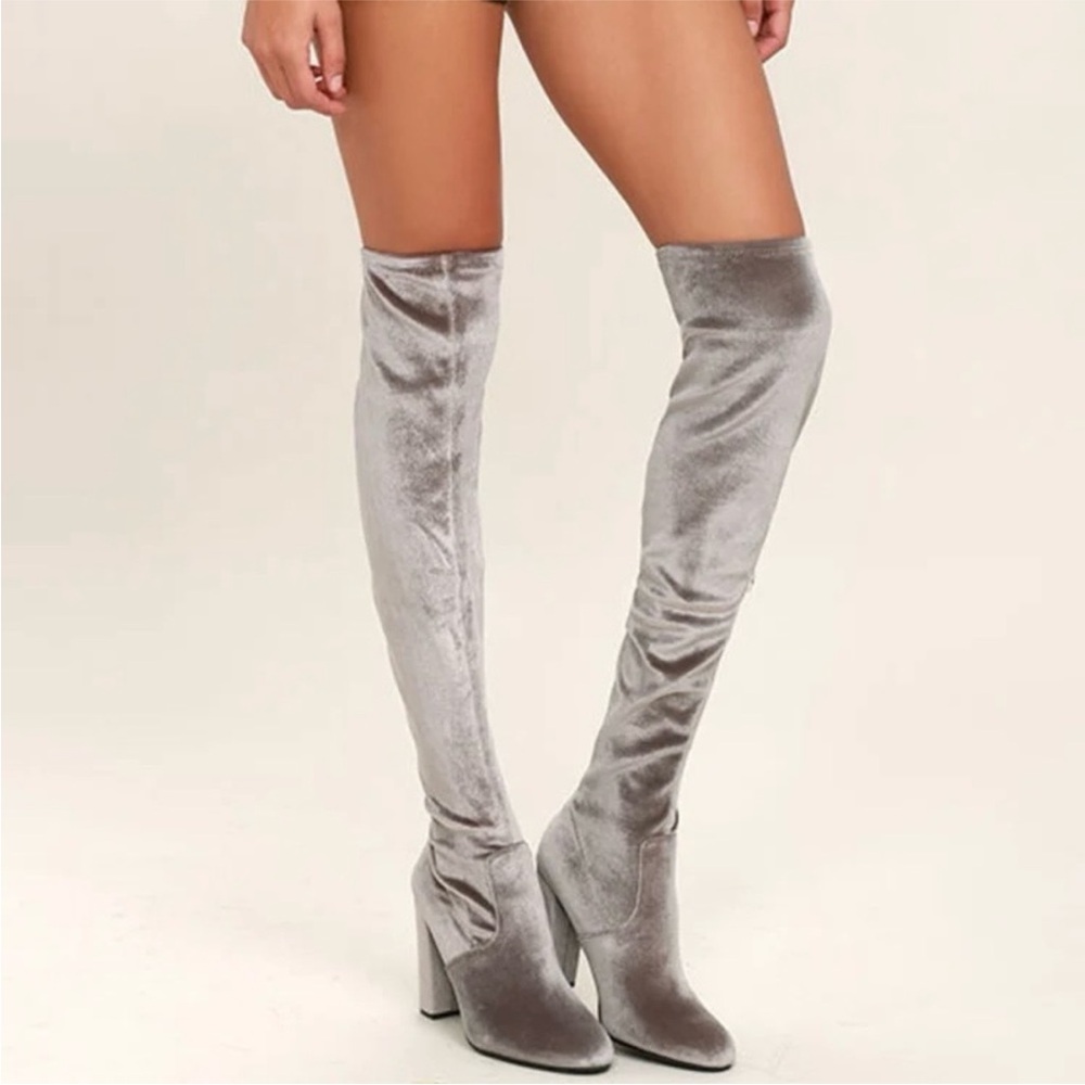 Steve Madden Gray Over-the-Knee Boots